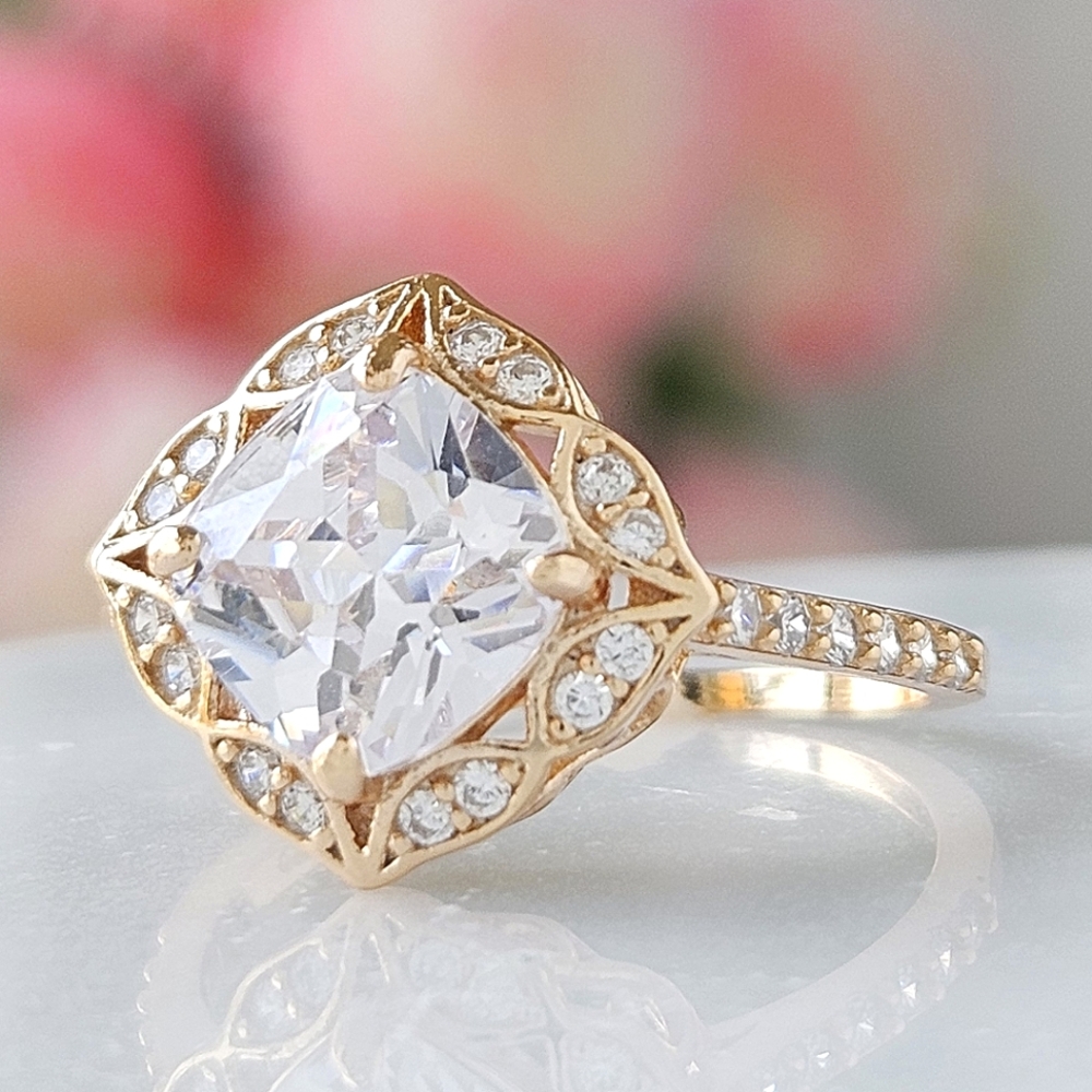Charmed Aroma Vintage-inspired ring, size 6,  Gold Finish
